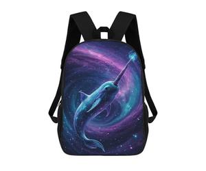 sinyumoney Galactic Narwhal - Cosmic Whale Fantasy Digital Art School Backpack Lightweight Schoolbag Dayback Bookbag College for Camping Outdoor Adventures And Daily Travel 17inch