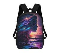 sinyumoney Galactic Ocean Sunset Children's 17 Inch School Backpack 3D Printed Cool Knapsack for Kids Travel Rucksacks Book Bags Kids School Bag
