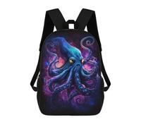 sinyumoney Galactic Octopus Art Print-15 Backpack School Rucksack Casual Daypacks School Work Travel Bag for Men, Women & Teenage Boys 17inch