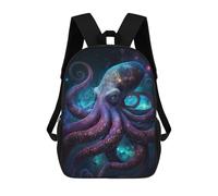 sinyumoney Galactic Octopus Art Print-6 Children's 17 Inch School Backpack 3D Printed Casual Daypacks for Kids Travel Rucksacks Book Bags Kids School Bag