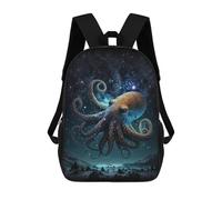 sinyumoney Galactic Octopus Majesty Rucksack School Secondary High School College Backpack Travel for Campus Outdoor Travel Sports 17inch
