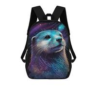 sinyumoney Galactic Otter Greeting Card -1 Rucksacks 3D Printed Children 17inch Backpacks Fashion Casual Daypack Travel Bags Outdoor Casual Daypack for Boy And Girl