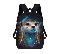 sinyumoney Galactic Otter Majesty School Backpack for Girls 17inch Casual Daypack Lightweight Rucksack Boy Girl Backpack for Middle School Students