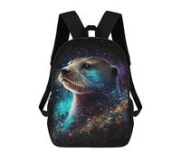 sinyumoney Galactic Otter Portrait -6 3D Printed 17inch Kids School Bag Rucksacks Children's School Fashion Casual Back Pack High Capacity Travel Book Bags
