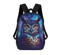 sinyumoney Galactic Owl Art Print-1 Children's 17 Inch School Backpack 3D Printed Cool Knapsack for Kids Travel Rucksacks Book Bags Kids School Bag
