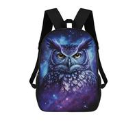 sinyumoney Galactic Owl Art Print-2 School Backpack for Girls 17inch Casual Daypack Lightweight Rucksack Boy Girl Backpack for Middle School Students