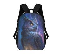 sinyumoney Galactic Owl Majesty -1 3D Printed Kids School Bag Rucksacks Children's School Fashion Casual Back Pack High Capacity Travel Book Bags Backpack for Kids 17inch