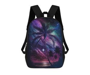 sinyumoney Galactic Palm Beach Night School Backpack Water Resistant Travel Backpack Computer Bag for Men, Women & Teenage Boys 17inch