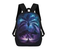 sinyumoney Galactic Palm Tree Fantasy Children's Backpacks 17inch School Backpack 3D Printed Bag Bookbag for Kids Travel Rucksacks Boy Girl Book Bags Kids School Bag
