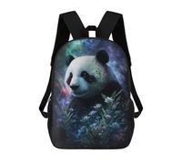 sinyumoney Galactic Panda with Flowers -1 3D Printed 17 Inch School Backpack Children's Backpacks 3D Printed Cool Knapsack for Boys Elementary And Middle