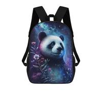 sinyumoney Galactic Panda with Flowers -3 3D Printed 17 Inch School Backpack Casual Children's Backpacks 3D Printed for Boys Elementary And Middle