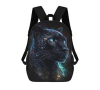 sinyumoney Galactic Panther Portrait -1 17 Inch School Bag Backpack Teen Schoolbag 3D Printing Adjustable Schoolbag Fashion Pocket Bag for Kids Boys Girls Students
