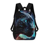 sinyumoney Galactic Panther Portrait -2 3D Printed Children's School Backpack for Kids Travel Rucksacks Book Bags Kids School Bag 17inch