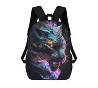 sinyumoney Galactic Panther Portrait Kids Backpack, Backpack School Bag, Backpacks Kids School 3D Printed School Bags for Elementary And Middle School Students Teens Birthday Gift 17inch