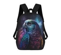 sinyumoney Galactic Parrot Art Print-1 Backpack School Bag Work Laptop Backpack Rucksack Bag for Boys/Girls/Teenagers 17inch