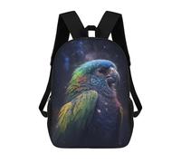 sinyumoney Galactic Parrot Art Print Backpack School Business Laptop Rucksack Bag Unisex Casual Daypack for Girls Boys Teenage 17inch