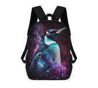 sinyumoney Galactic Penguin Art Print-3 School Backpack Lightweight Schoolbag Dayback Bookbag College for Camping Outdoor Adventures And Daily Travel 17inch