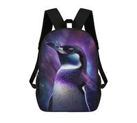 sinyumoney Galactic Penguin Portrait Backpack School Bag High Secondary School Bags Casual Backpack - Perfect for Travel, Work And Daily Use 17inch