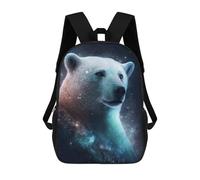 sinyumoney Galactic Polar Bear Portrait Backpack School Bag School Secondary High School College Backpack Travel for Girls Boys Teenage 17inch