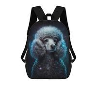 sinyumoney Galactic Poodle Portrait -2 Children's 17 Inch School Backpack 3D Printed Cool Knapsack for Kids Travel Rucksacks Book Bags Kids School Bag