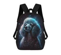 sinyumoney Galactic Poodle Portrait -5 School Backpack Fashion Stationery Backpack Waterproof Casual Daypacks for Camping Outdoor Adventures And Daily Travel 17inch