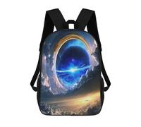 sinyumoney Galactic Portal in Clouds 17inch School Bag 3D Printed Children's School Backpack Casual Fashion Travel Backpacks for Kids School Students