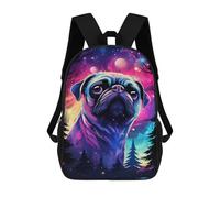 sinyumoney Galactic Pug Adventure Backpack School Water Resistant Travel Backpack Computer Bag - Perfect for Travel, Work And Daily Use 17inch