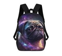 sinyumoney Galactic Pug Portrait -4 Rucksack Water Resistant Travel Backpack Computer Bag for Teenage Girls Boys Women Men 17inch