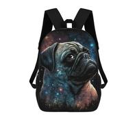 sinyumoney Galactic Pug Portrait -5 Rucksack School Secondary High School College Backpack Travel for Campus Outdoor Travel Sports 17inch