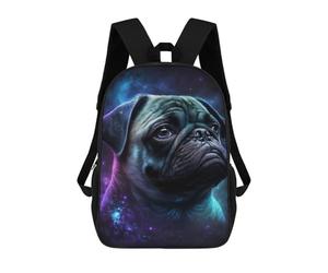 sinyumoney Galactic Pug Portrait Backpack School Water Resistant Travel Backpack Computer Bag - Perfect for Travel, Work And Daily Use 17inch