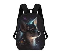 sinyumoney Galactic Pup Cosmic Canine Art 17 Inch Backpack School Bag Rucksack for Girls Boys Large Capacity Kids Back Pack Lightweight School Bags for Children Students