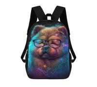 sinyumoney Galactic Pup Glasses Rucksack Water Resistant Travel Backpack Computer Bag for School/Work/Travel 17inch