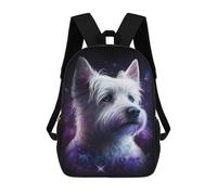 sinyumoney Galactic Pup Portrait Backpack School Bag Lightweight Casual Daypack School Backpacks for School/Work/Travel 17inch