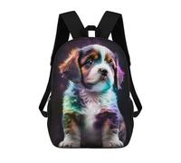 sinyumoney Galactic Pup Portrait Backpack School Fashion Stationery Backpack Waterproof Casual Daypacks for Men, Women & Teenage Boys 17inch