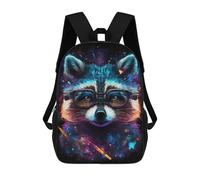 sinyumoney Galactic Raccoon Glasses Art Print Backpack School Large School Backpack for Boys for Teenage Girls Boys Women Men 17inch