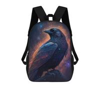 sinyumoney Galactic Raven Art Print Backpack School Daypacks Business Backpack Water Resistant Bookbag for Camping Outdoor Adventures And Daily Travel 17inch