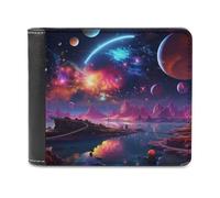 sinyumoney Galactic Reflections 3D Print Clutch Purse Multiple Slots RFID Blocking Stylish Banknote Compartments Slim Elegant Purse 11.7cm*9.5cm