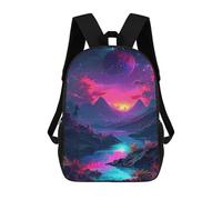 sinyumoney Galactic Reflections A Cosmic Landscape Backpack School Rucksack Casual Daypacks School Work Travel Bag for Men, Women & Teenage Boys 17inch