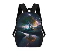sinyumoney Galactic Reflections A Cosmic Landscape Children's School Backpack 3D Printed for Kids Travel Rucksacks Book Bags Kids School Bag 17inch