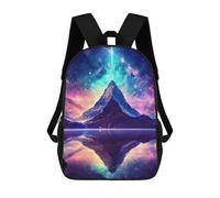 sinyumoney Galactic Reflections A Cosmic Mountain Scene School Bag 3D Printed Backpacks Fashion Kids School Backpack Boys Rucksacks for Boys Middle School Students 17inch