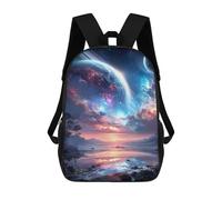 sinyumoney Galactic Reflections Celestial Landscape -1 Backpack School Backpack Kids School Bag Large Capacity Kids Backpack for School Rucksack 3D Book Bag Gifts for Kids 17inch
