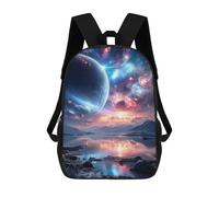 sinyumoney Galactic Reflections Celestial Landscape Kids School Backpack 3D Printed Backpacks Fashion School Bag Rucksacks for Boys Elementary And Middle School Students 17inch