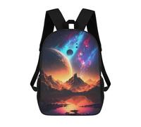 sinyumoney Galactic Reflections School Bags Lightweight Casual Daypack School Backpacks for School/Work/Travel 17inch