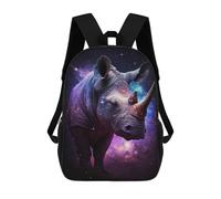 sinyumoney Galactic Rhino Art Print-1 Backpack School Daypacks Business Backpack Water Resistant Bookbag for Boys/Girls/Teenagers 17inch