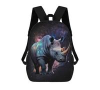 sinyumoney Galactic Rhino Art Print-2 Backpack School Computer Rucksack for School/Work/Travel- Perfect for Travel, Work And Daily Use 17inch
