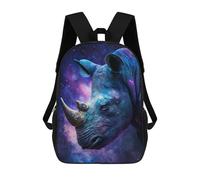 sinyumoney Galactic Rhino Art Print-5 17inch School Bag 3D Printed Children's School Backpack Casual Fashion Travel Backpacks for Kids School Students