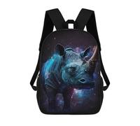 sinyumoney Galactic Rhino Art Print Backpack School Daypacks Business Backpack Water Resistant Bookbag for Camping Outdoor Adventures And Daily Travel 17inch