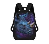 sinyumoney Galactic Rhino Cosmic Wildlife Art Backpack School Bag Rucksack Casual Daypacks School Work Travel Bag for Teenage Girls Boys Women Men 17inch