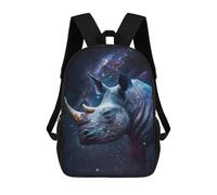 sinyumoney Galactic Rhino Portrait-1 School Bags Lightweight Schoolbag Dayback Bookbag College for Boys/Girls/Teenagers 17inch