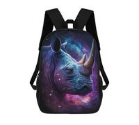 sinyumoney Galactic Rhino Portrait -2 School Backpack Lightweight Schoolbag Dayback Bookbag College for Camping Outdoor Adventures And Daily Travel 17inch